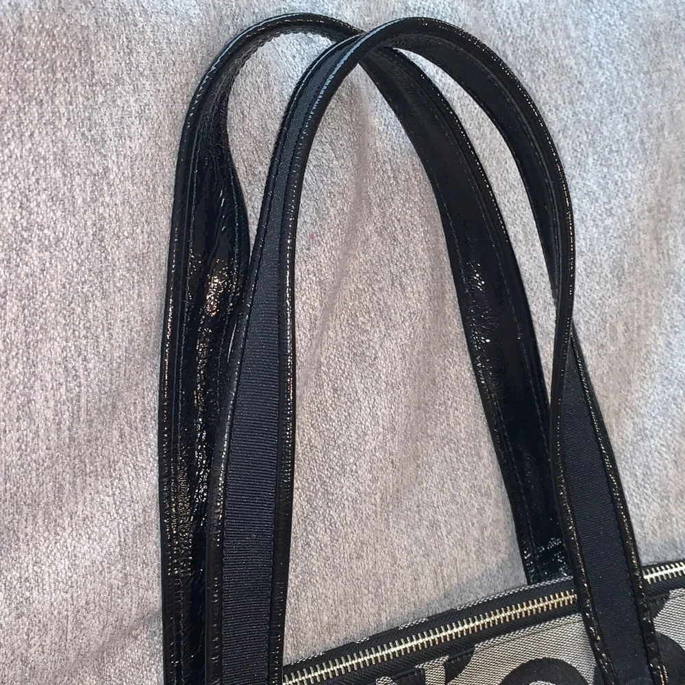 Coach Poppy Signature grey and black Jacquard Tote Bag purse & extra strap - Picture 16 of 17